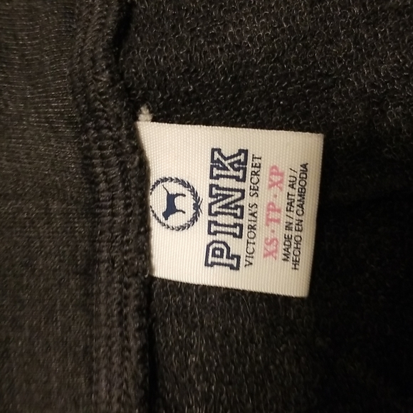 PINK gray and pink terry cloth lounge shorts size XS - Picture 3 of 3